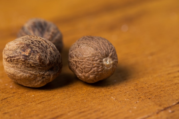 Snack. Heap of nuts on the table