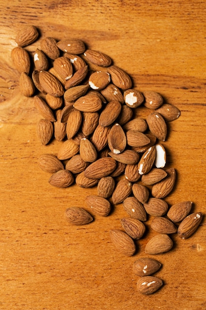 Free photo snack. heap of nuts on the table