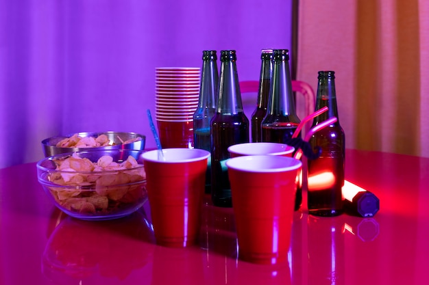 Snacks and drinks on a party