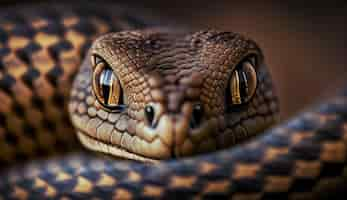 Foto gratuita un serpente con la faccia blu e gli occhi gialli