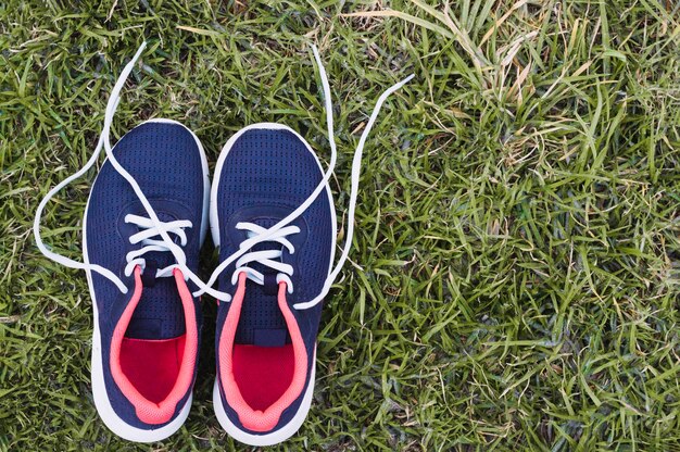 Sneakers on grass