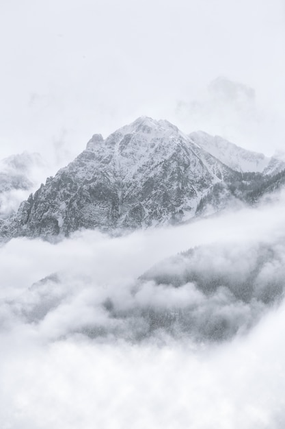 雪に覆われた山