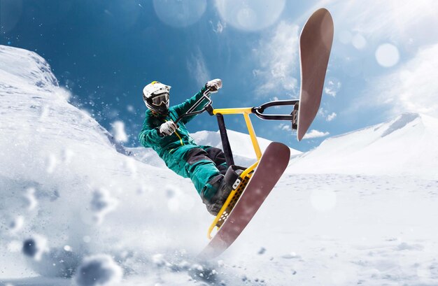 Snow scoot Snow bike Extreme winter sports