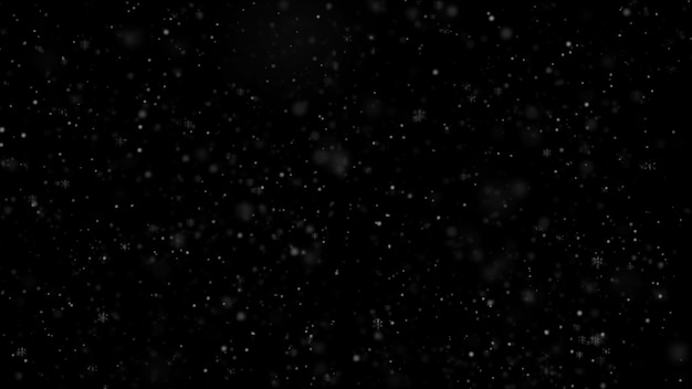 Foto gratuita nevicate isolate su uno sfondo nero neve bianca fiocchi di neve texture eccessiva