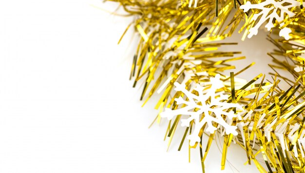 Snowflake on gold ribbon