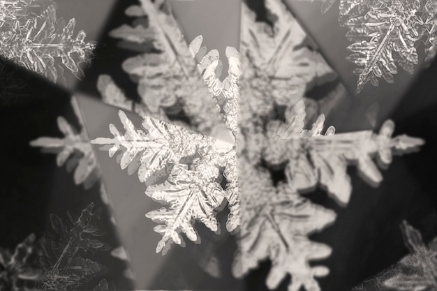 Snowflake with prism kaleidoscope effect