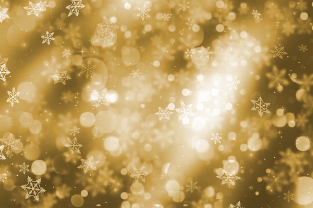 Snowflakes and golden lights