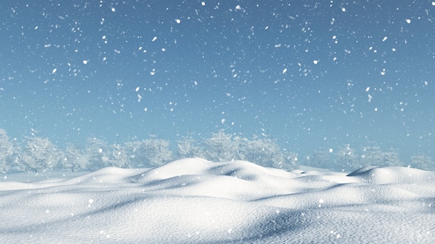 3D визуализации снежного пейзажа