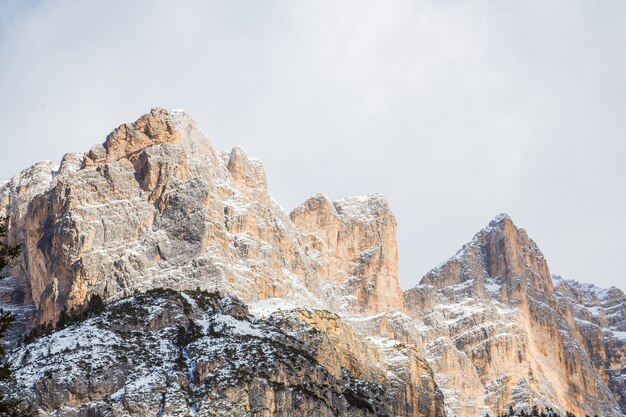 Snowy weather in the mountains