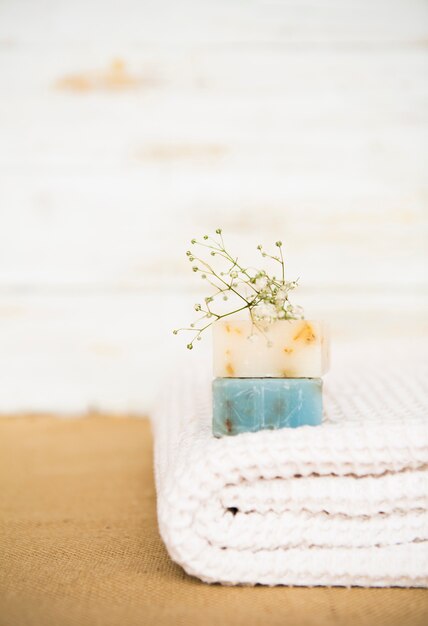 Soap on towel