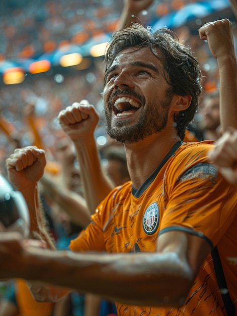 Foto gratuita i tifosi di calcio che applaudono la loro squadra