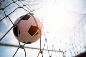 Free photo soccer into goal success concept