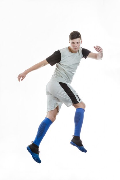 Soccer player practicing moves