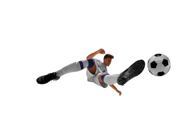 Free photo soccer players in white background