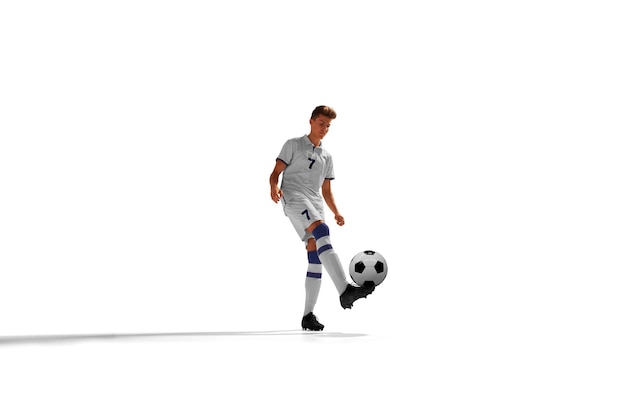 Free photo soccer players in white background