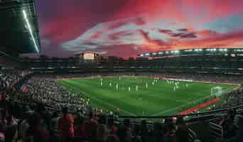 Foto gratuita lo stadio di calcio è pieno di gente.