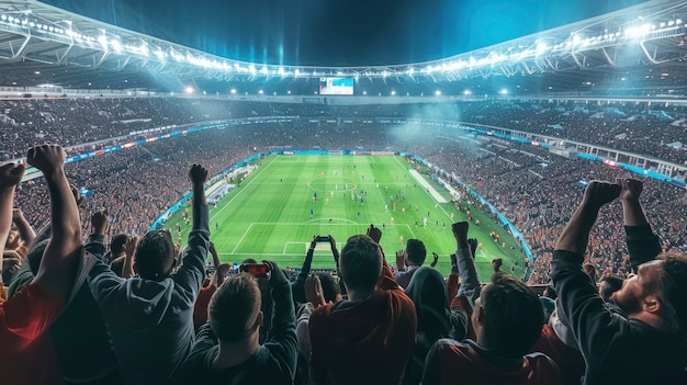 Foto gratuita lo stadio di calcio è pieno di gente.