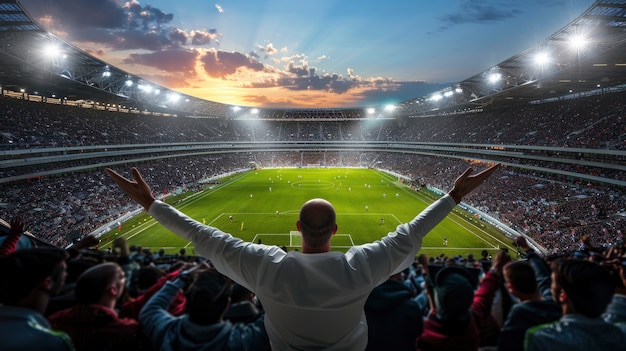 Foto gratuita lo stadio di calcio è pieno di gente.