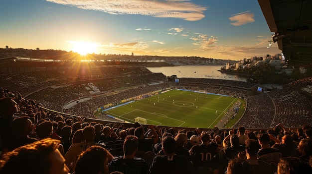 Foto gratuita lo stadio di calcio è pieno di gente.