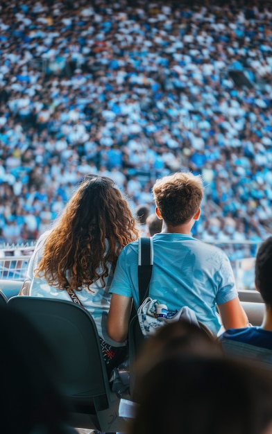 Foto gratuita lo stadio di calcio è pieno di gente.