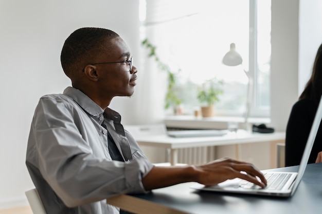 Social integrated person in workspace