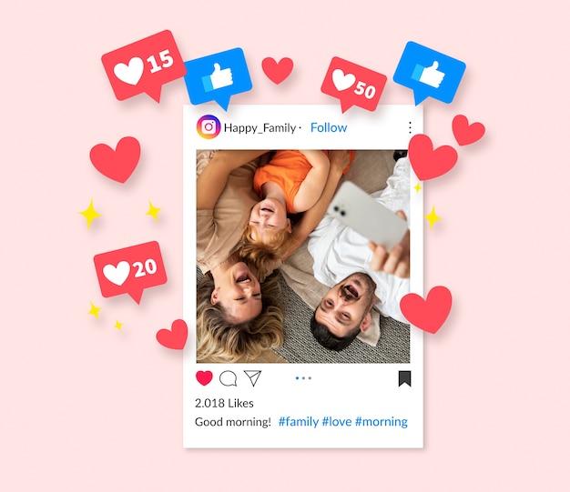 Foto gratuita concetto di social media con emoji e icone