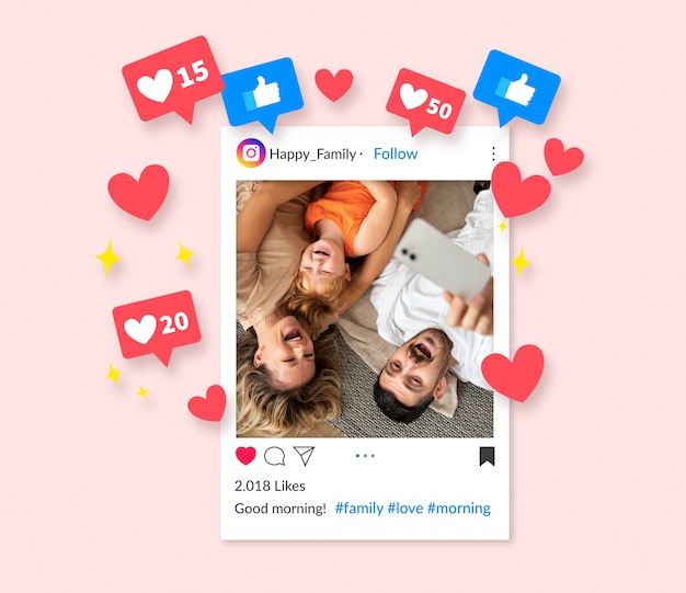 social media concept with emojis and icons