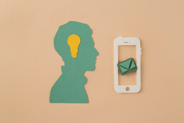 Social media still life with phone frame