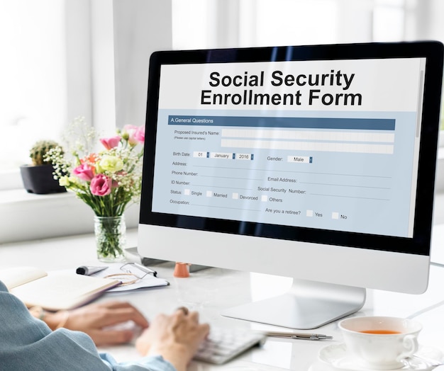 Free photo social security enrollment form concept