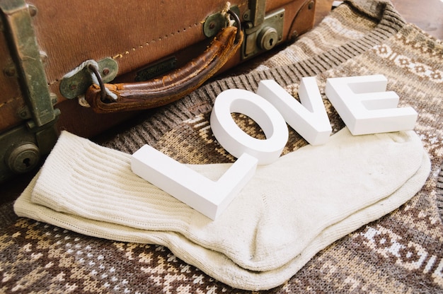 Free photo socks and love word