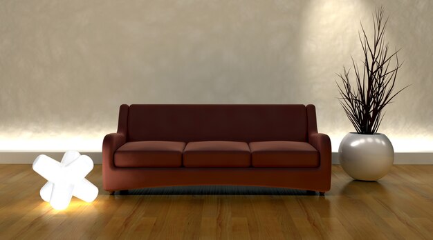 Sofa and light