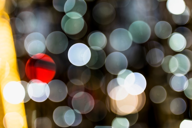 Soft focus of glowing red light with illuminated light