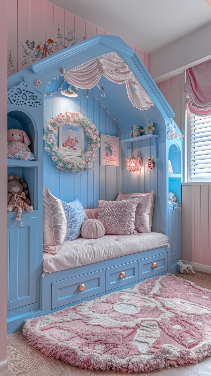 Free Photo soft pastel hues room for children