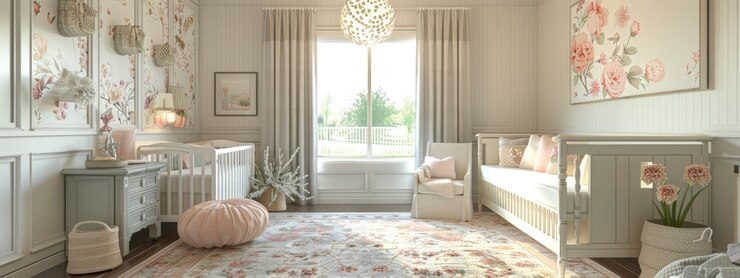 Free Photo soft pastel hues room for kids