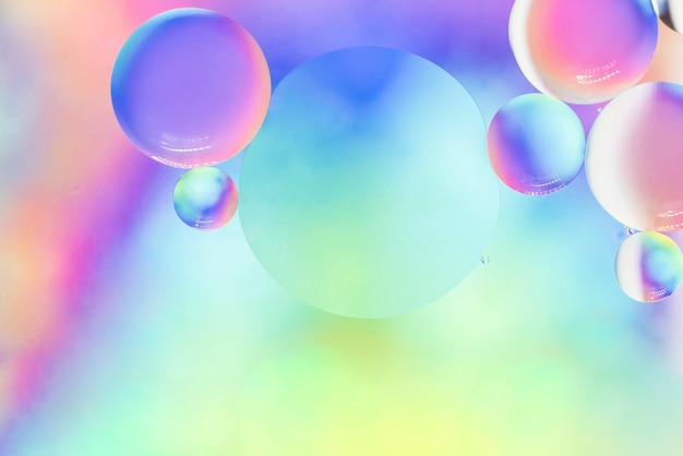 Soft rainbow abstract background with bubbles