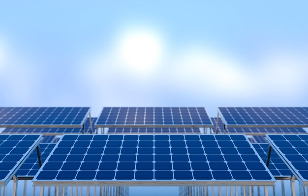 ソーラーパネルグリーンエネルギーの概念