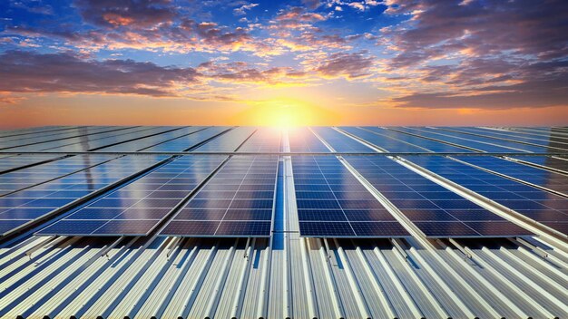 solar panels on the roof. (solar cell)