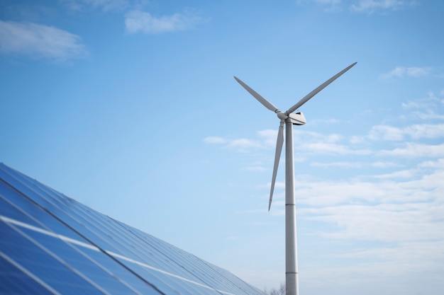 solar pannels and wind power plant arrangement