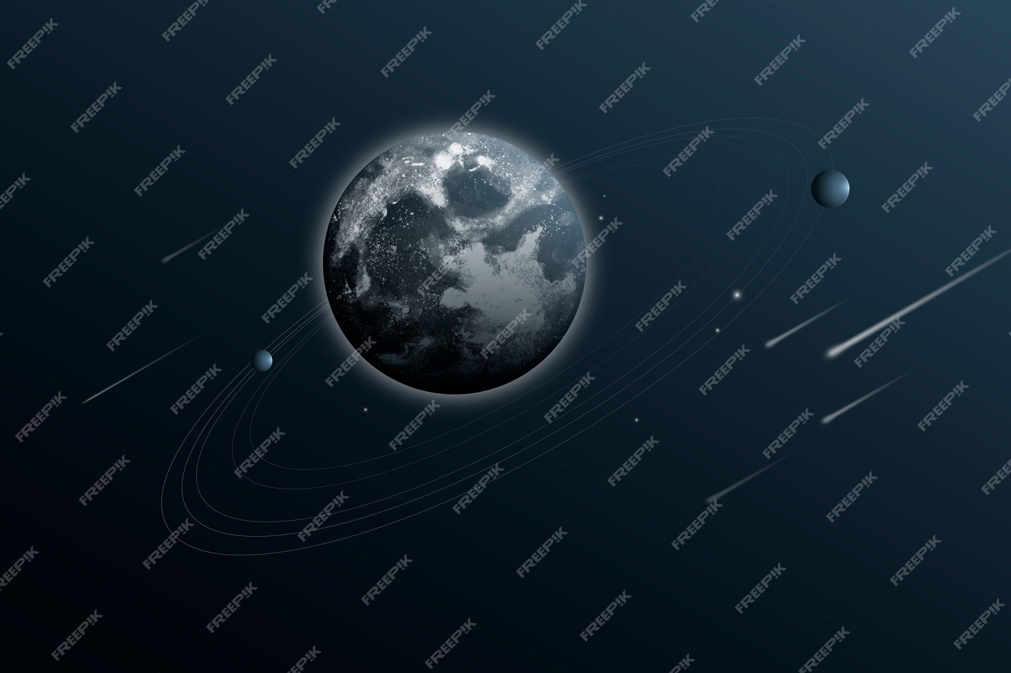 Free Photo | Solar system universe background with earth in aesthetic style