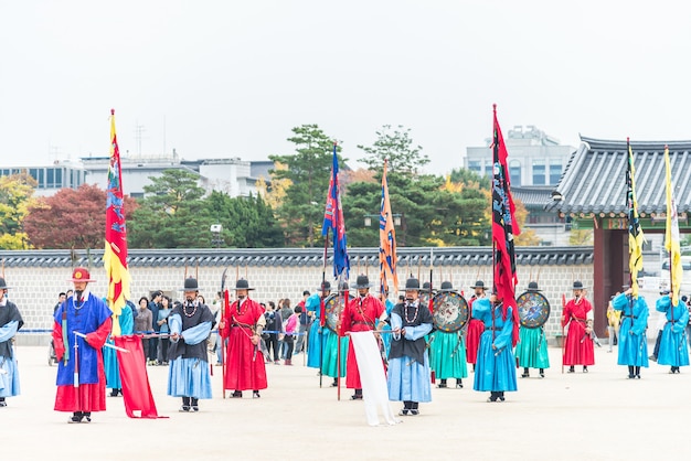 The soldier march changing of the guard demonstration