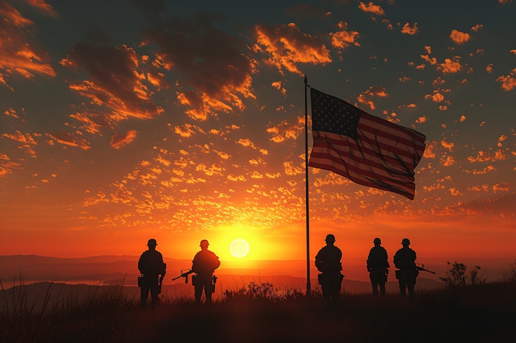 Free Photo soldier with the american flag for us national loyalty day celebration