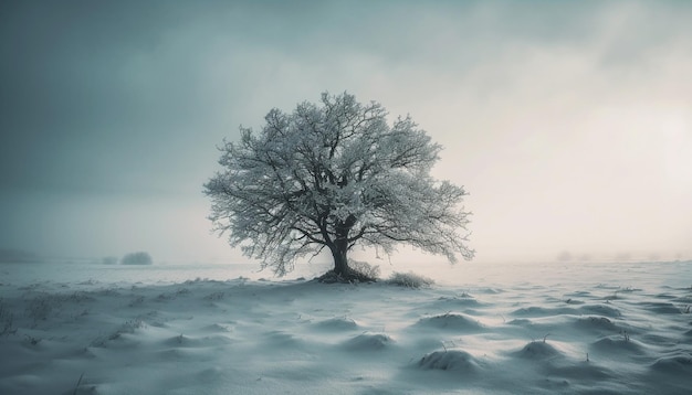 Уединение в зимнем лесу окружает спокойная красота, созданная искусственным интеллектом