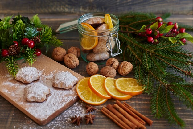 Some of Christmas food and decorations