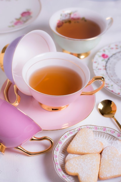 Sophisticated arrangement of tea party elements