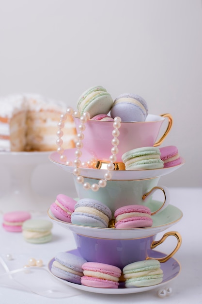 Free photo sophisticated arrangement of tea party elements