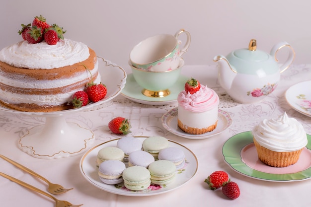 Sophisticated assortment of tea party elements