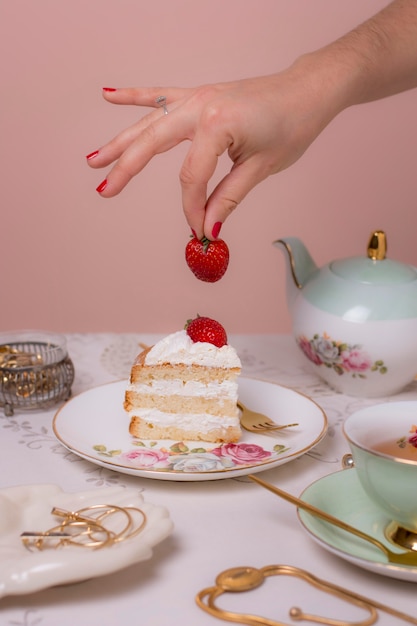 Free photo sophisticated tea party assortment