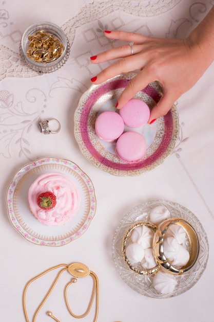 Free photo sophisticated tea party assortment