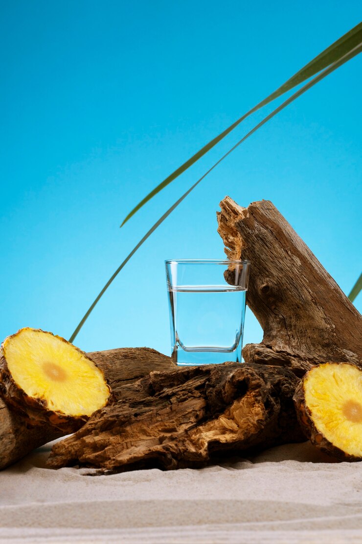 Free Photo sotol drink with pineapple still life