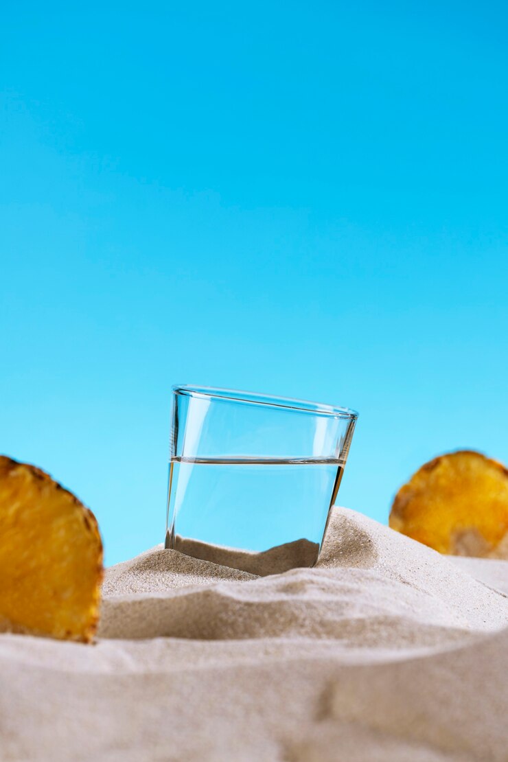 Free Photo sotol drink with pineapple still life